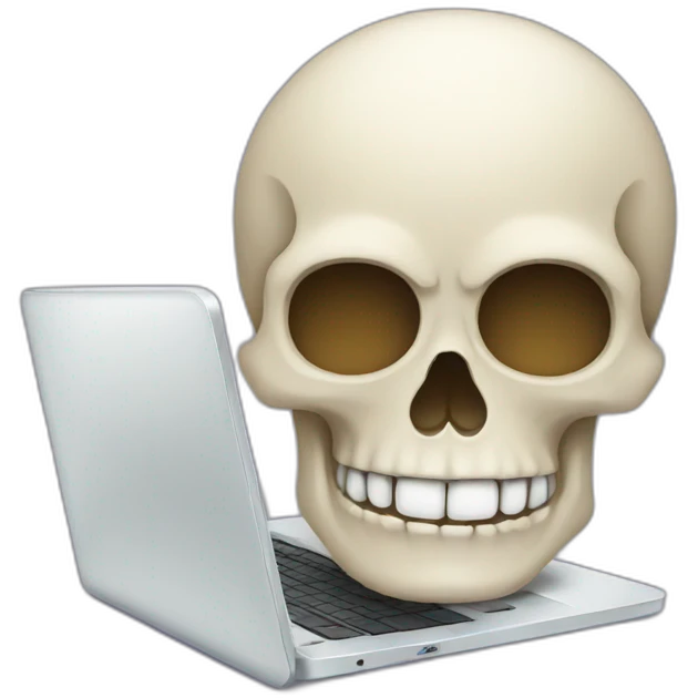 skull working on laptop emoji