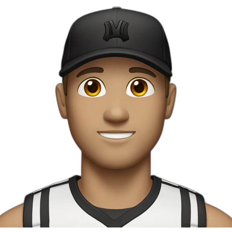 pale brown haired man with a black adidas cap emoji