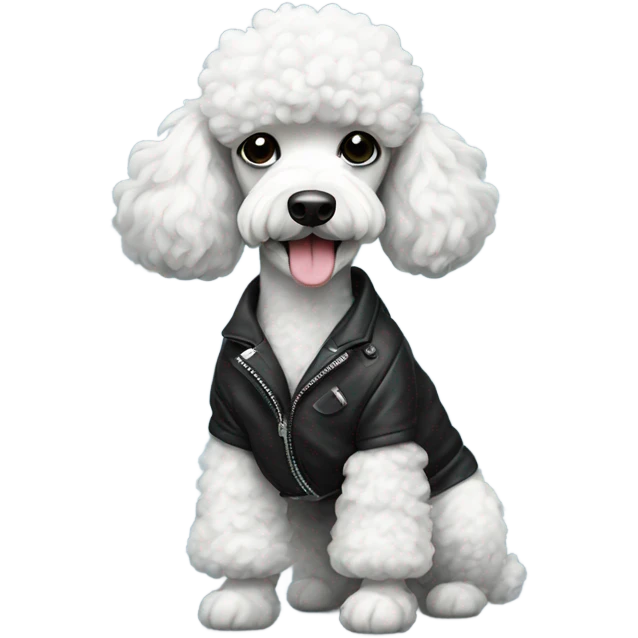 Poodle with black and white jacket  emoji