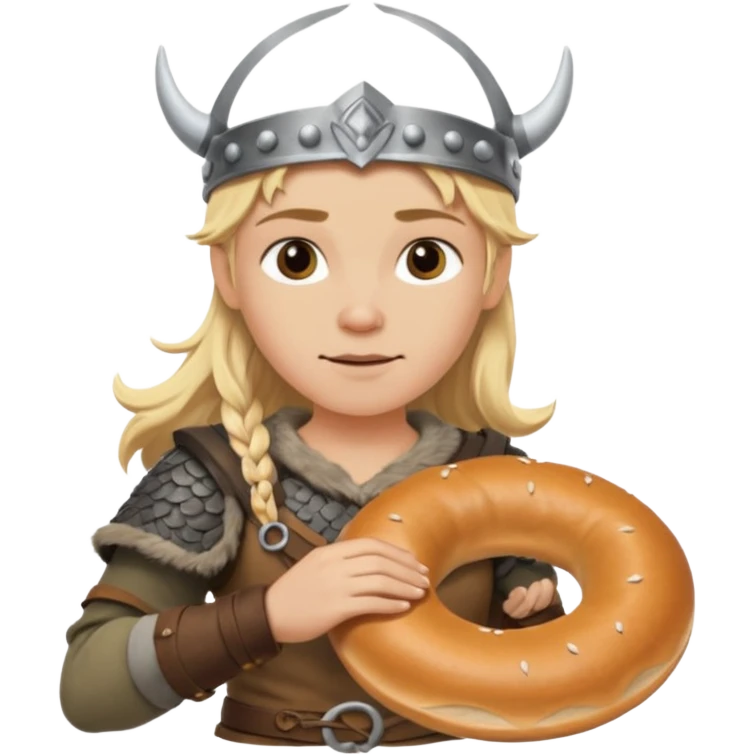 Blonde haired Viking making bagels emoji
