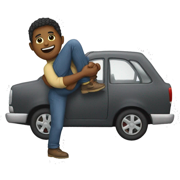 Picking someone up with car emoji
