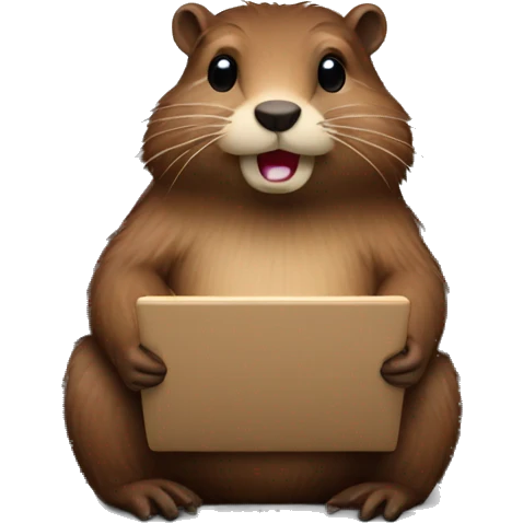 Beaver using laptop emoji
