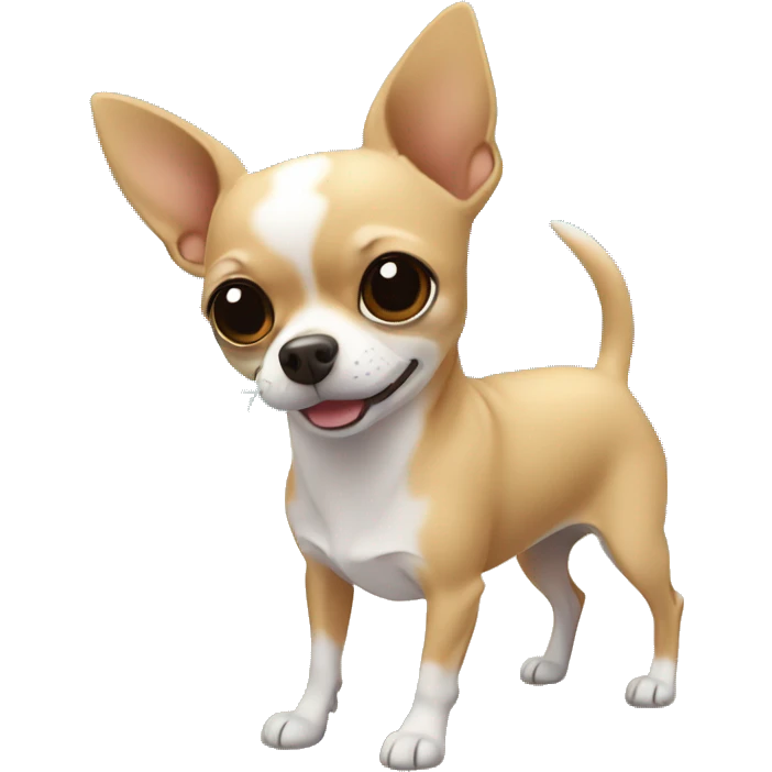 Chihuahua de color canela en la playa emoji