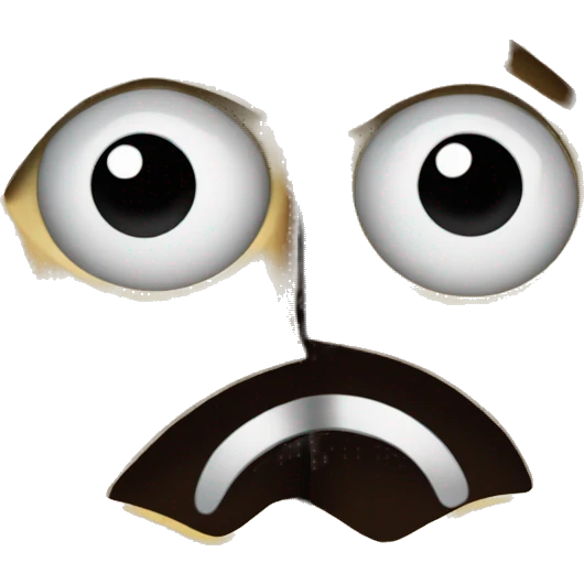 a crying face made of a tree trunk being cut in half emoji