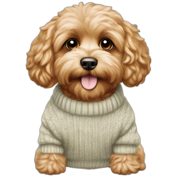 Cavapoo with sweater  emoji