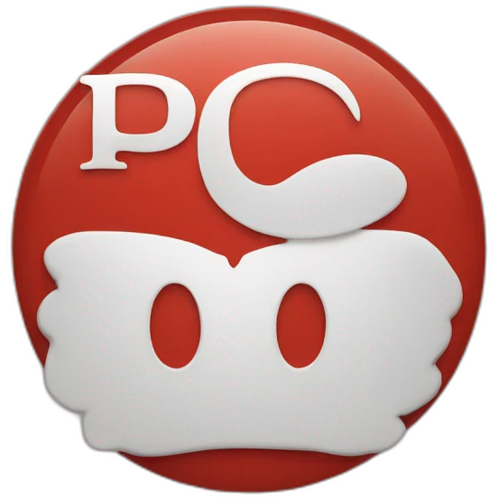 red circle with the word P.E.R. wrote inside in the circle in white emoji
