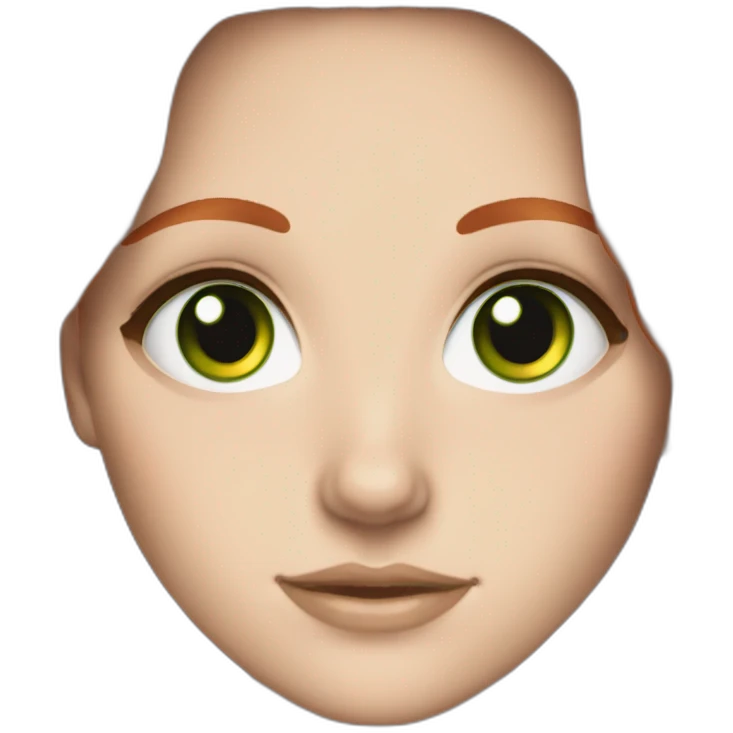White girl red hair green eyes eyeliner emoji