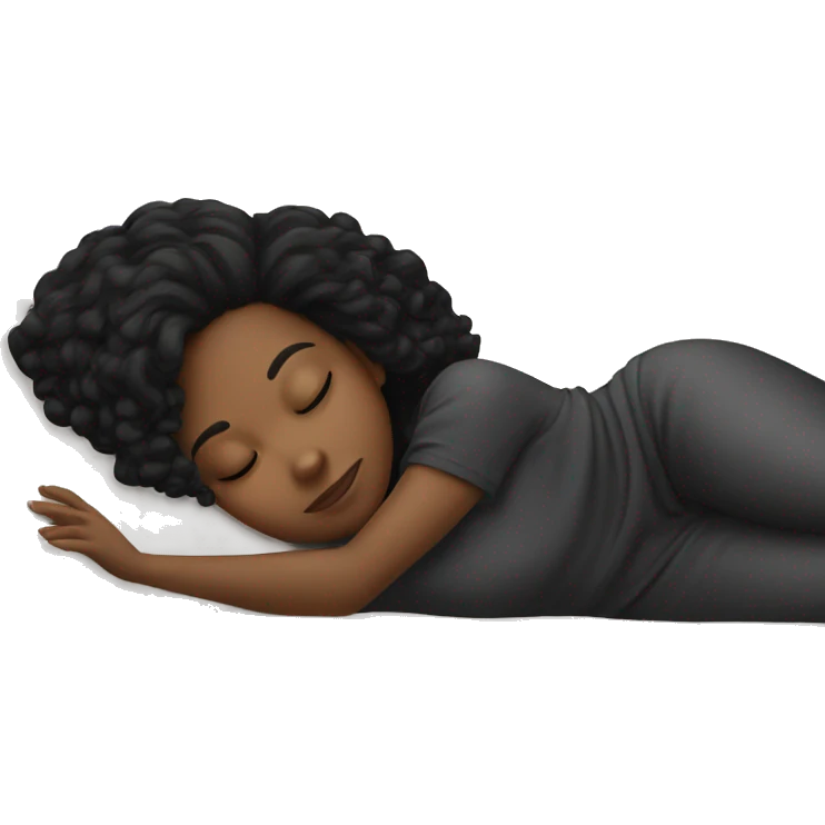 Black girl black hair sleeping emoji