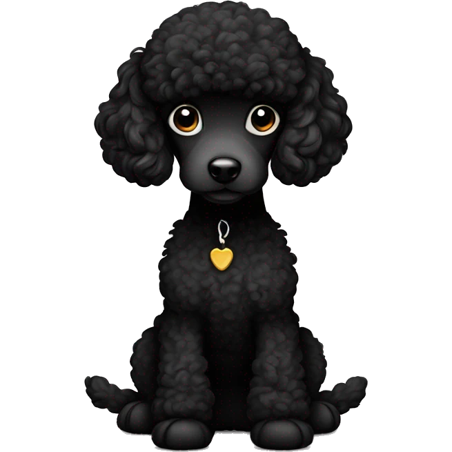 Black poodle with a black and mild emoji