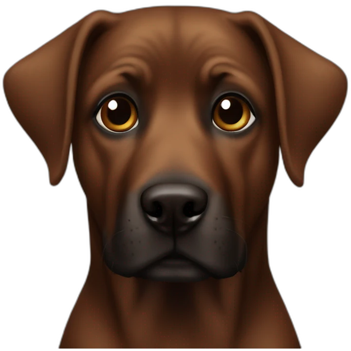 brown dog black face emoji