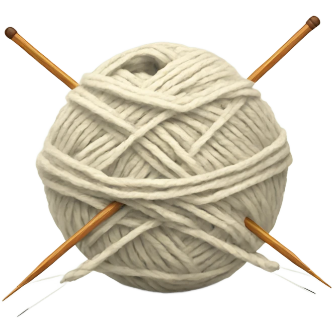 ball of yarn with two knitting needles emoji