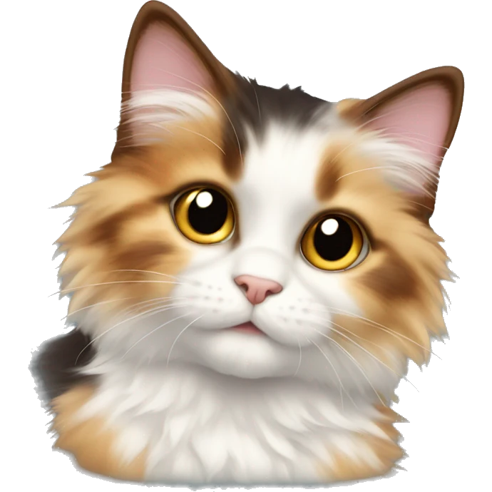 Fluffy calico kitten emoji