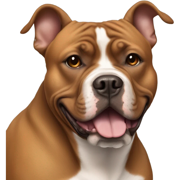 Brown american bully dog pointy ears emoji