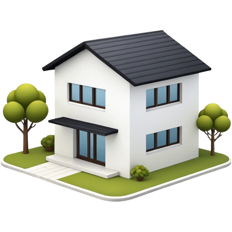 shared house minimalistic on white background, fullly filled emoji