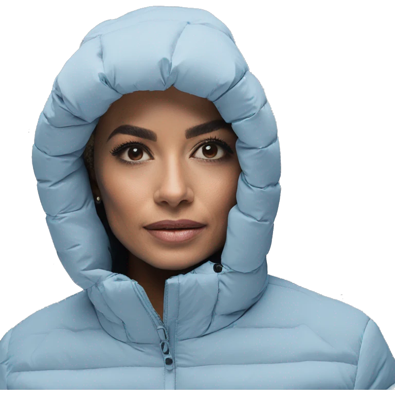 Women's padded jacket pastel blue emoji