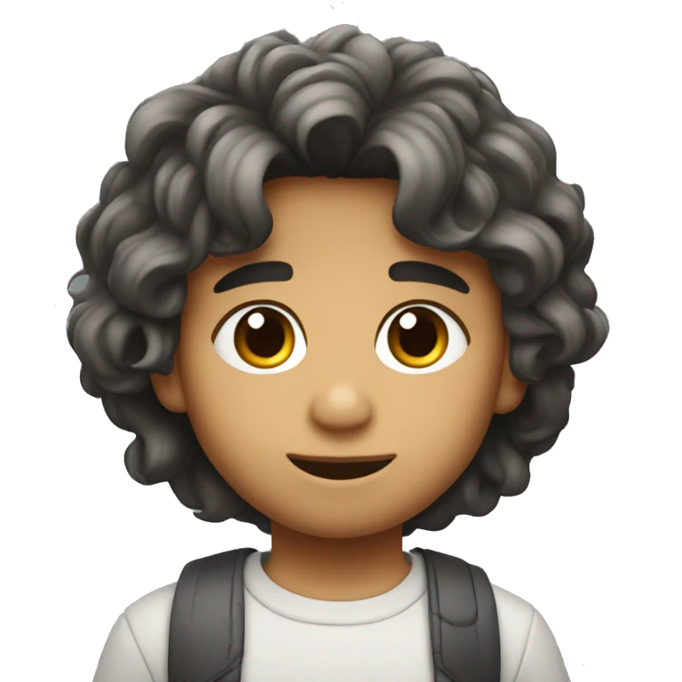 Niño rubio con pelo y  emoji