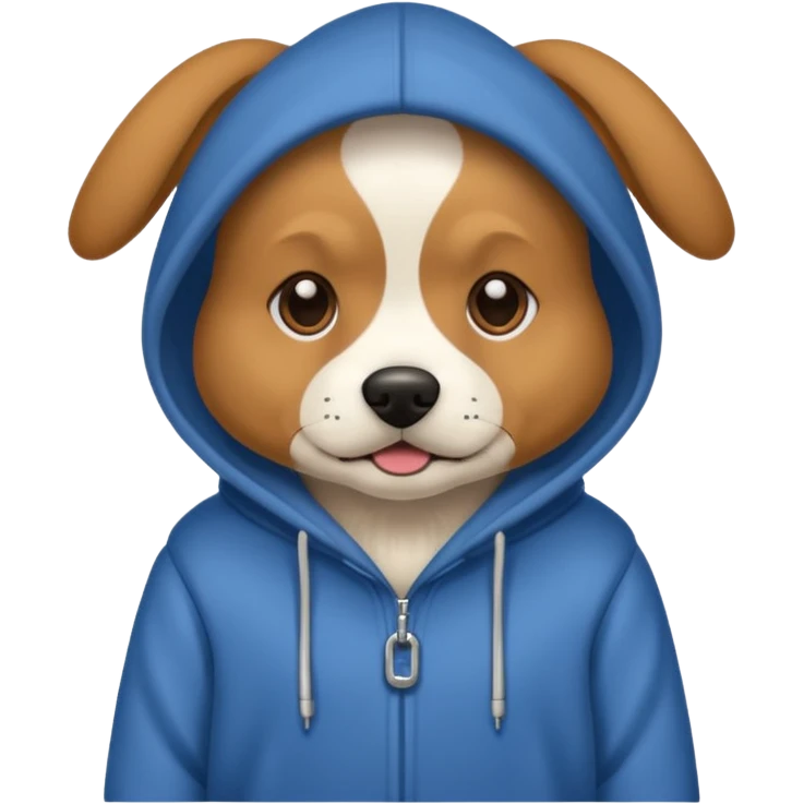 Dog whereing a hoodie emoji