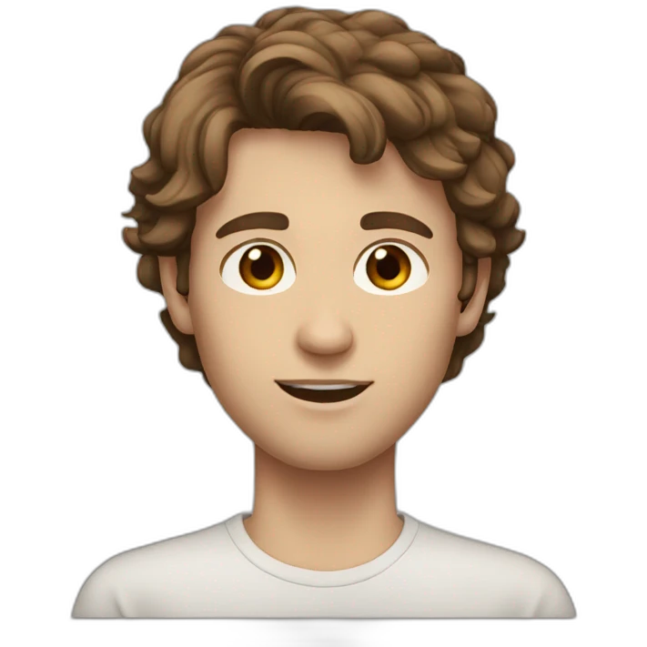 young white man brown hair brown eyes emoji