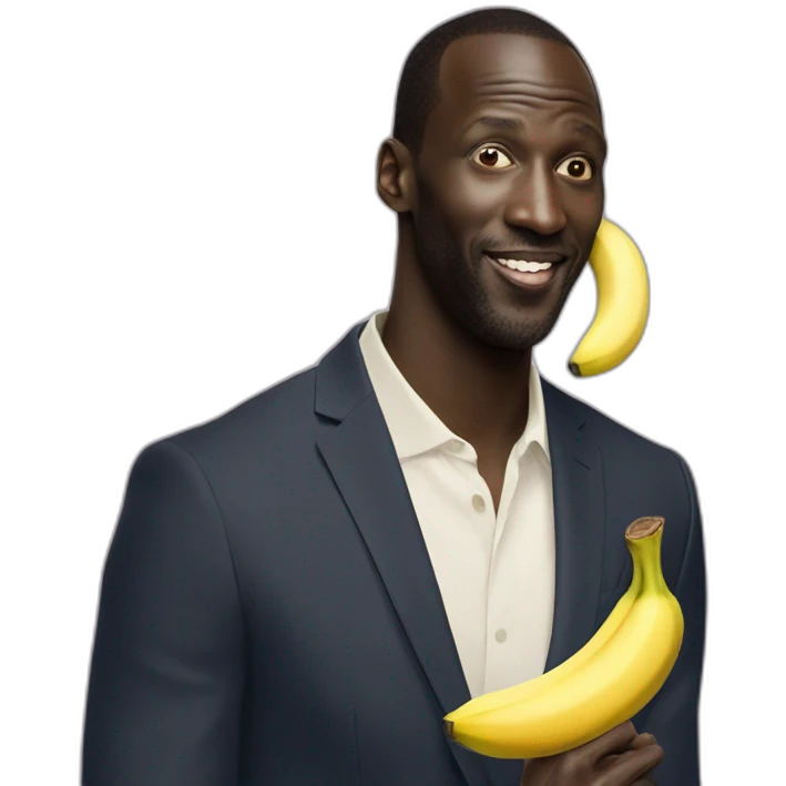 Omar Sy eat a banana emoji