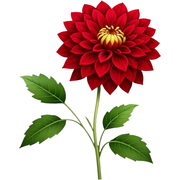 single Red Dahlia, straight stem emoji