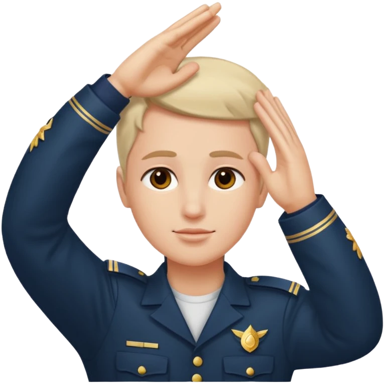 right arm on forehead saluting emoji