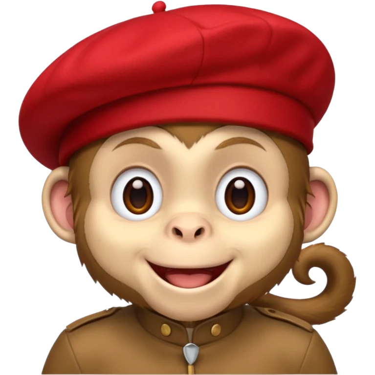 Monkey wearing red beret emoji