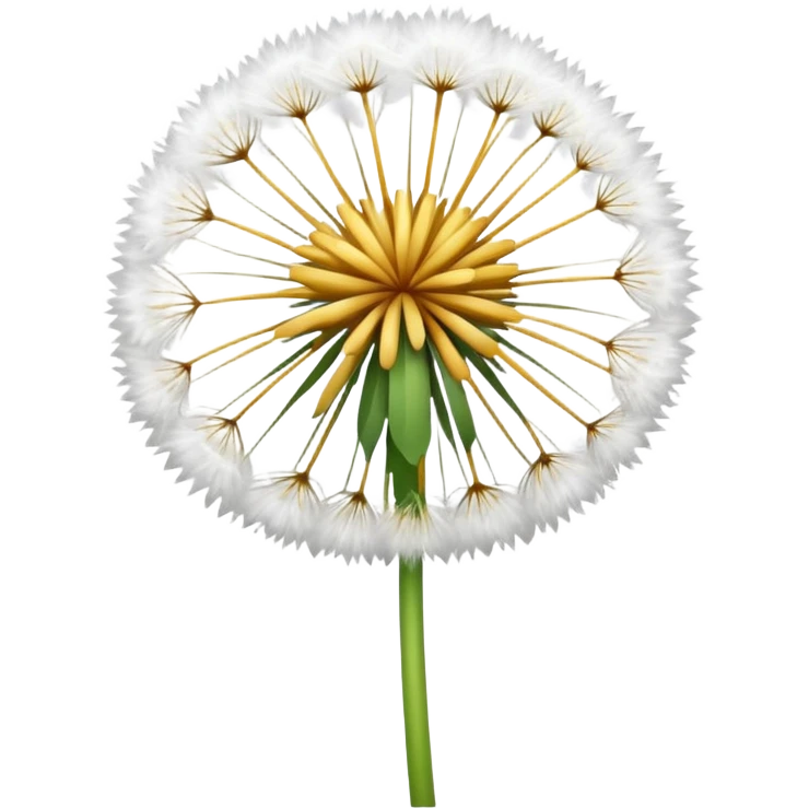 white dandelion, clean, minimal, bright colors emoji