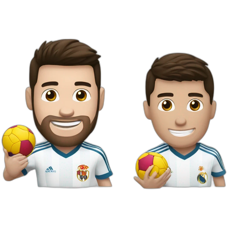 Messi y Cristiano Ronaldo chocando las manos emoji