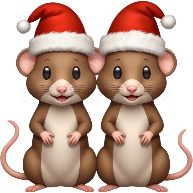 Rats with Christmas hats emoji