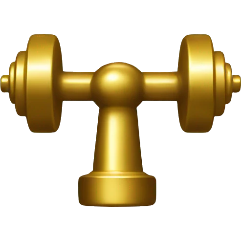 gold dumbell emoji