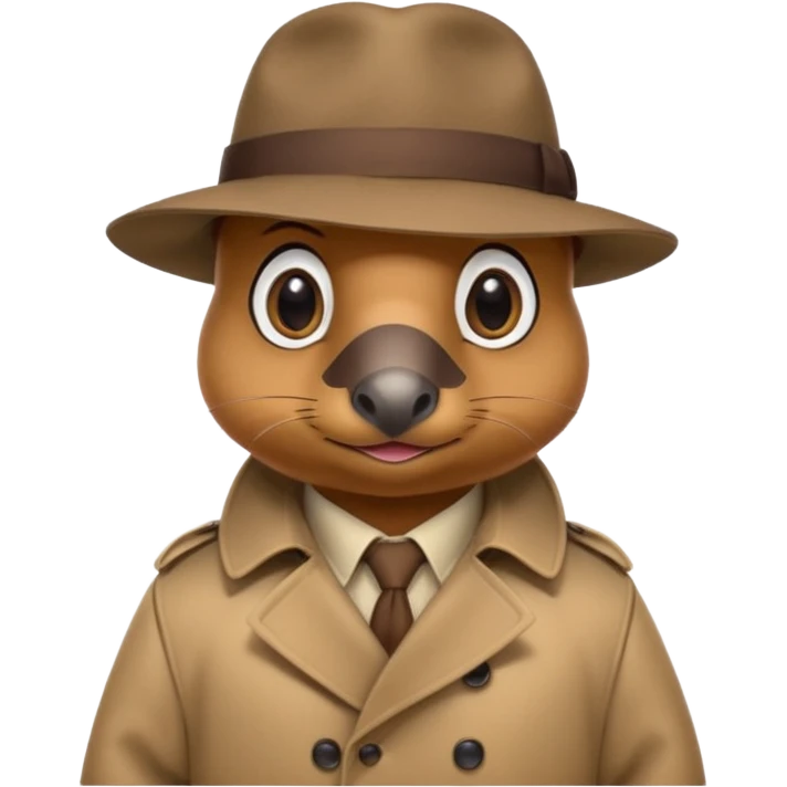 cute platypus detective emoji