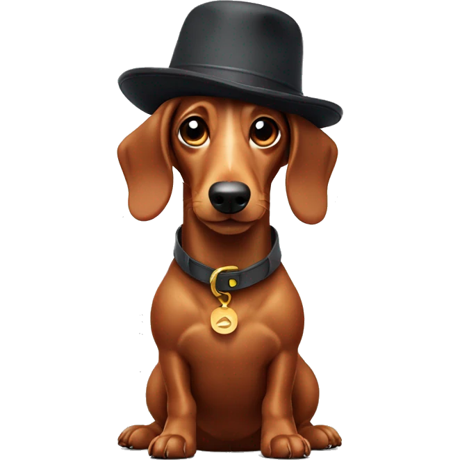 Sausage dog with a hat emoji