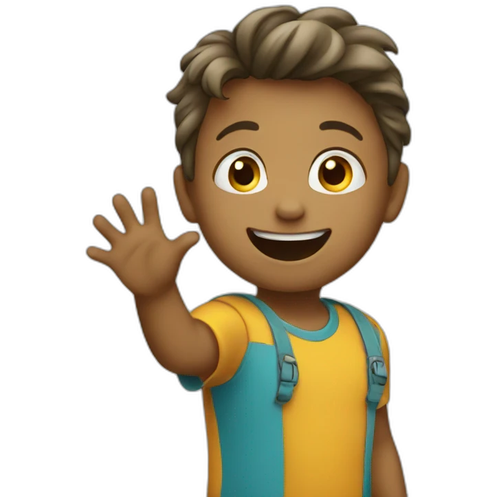 a child waving emoji