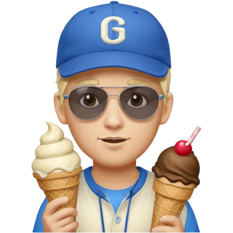 Mason 67 ice cream hair baseball sunglasses emoji