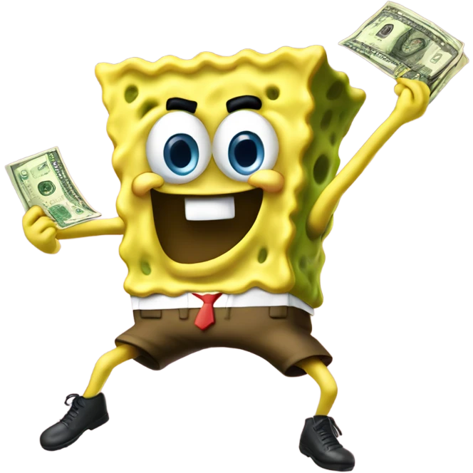 SpongeBob tossing money to dancers emoji