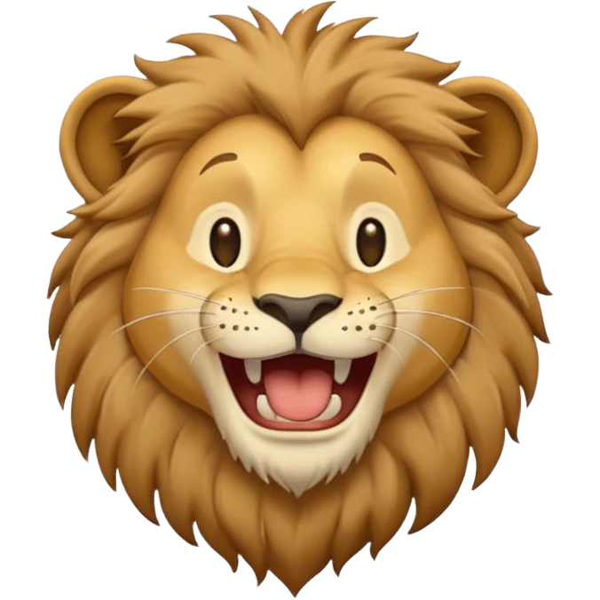 León desnutrido y flaco riéndose  emoji