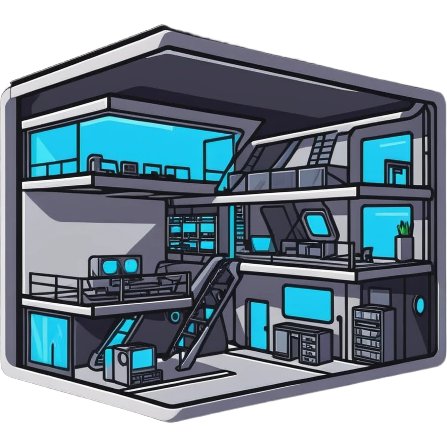 futuristic secret lair under construction emoji