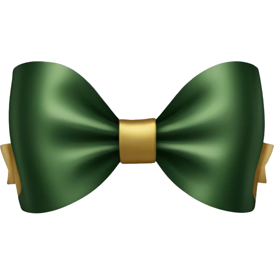 Forest green and dark gold bow emoji