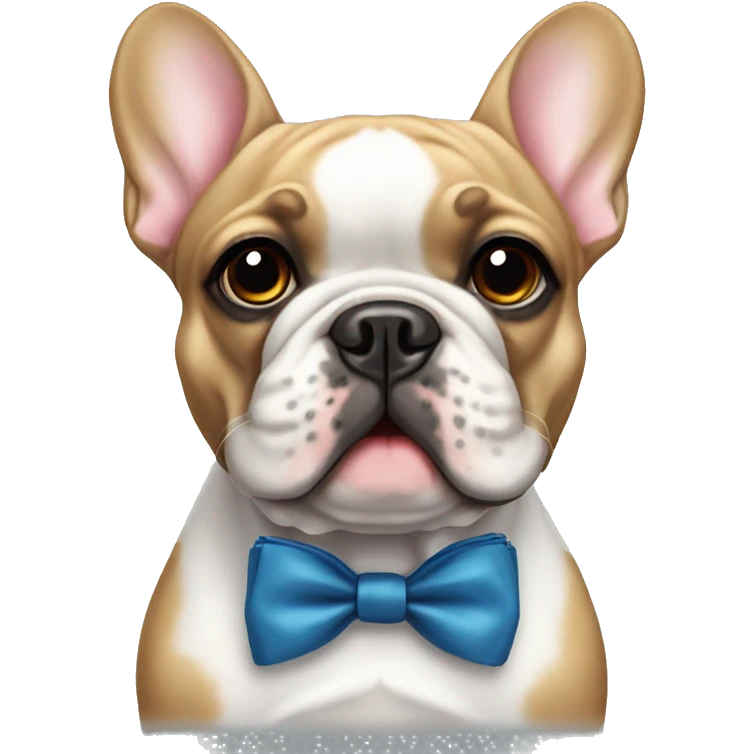 French bulldog white with bow tie emoji