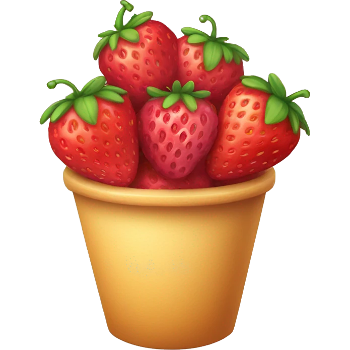 Vasos con dibujos de fresas emoji