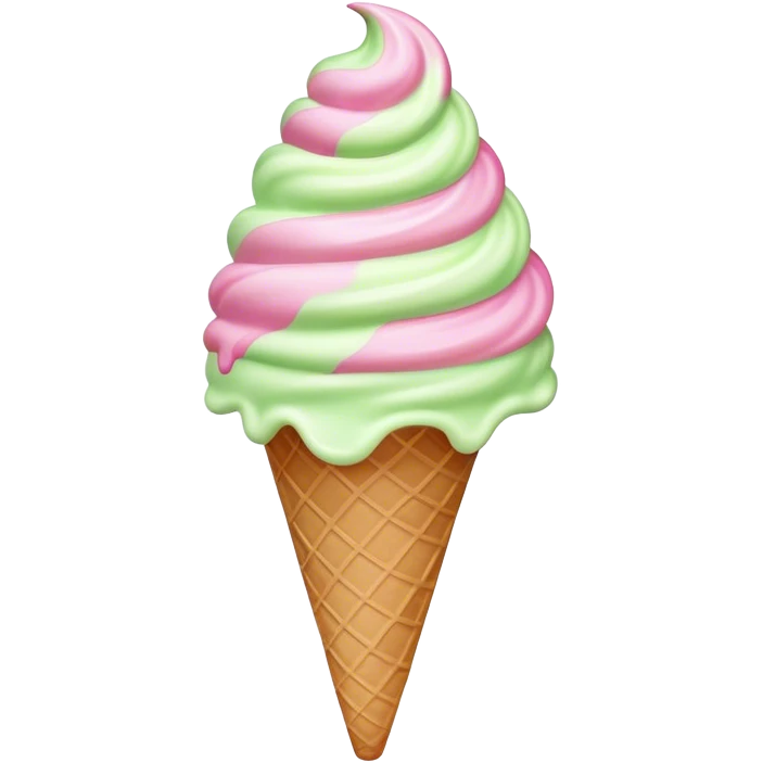 pink and light green ice cream swirl emoji