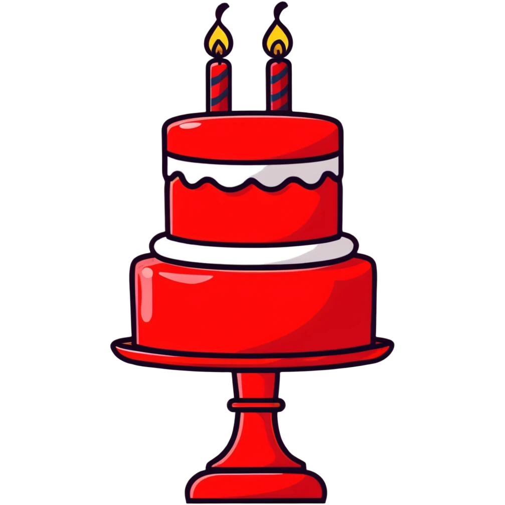 red birthday cake emoji