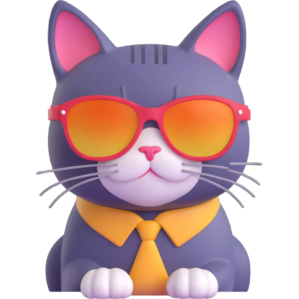 A cat wearing sunglasses emoji