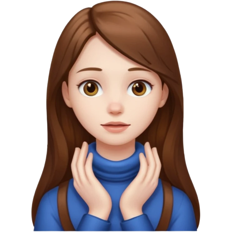 Girl with her hands around her neck emoji