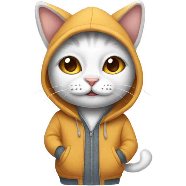 Cat wearing a hoodie emoji