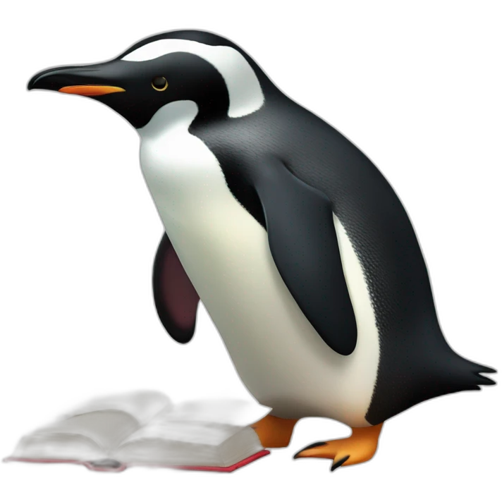 Desperate penguin studing emoji