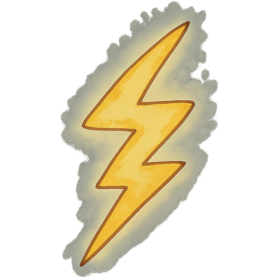 ghibli style lightning bolt emoji