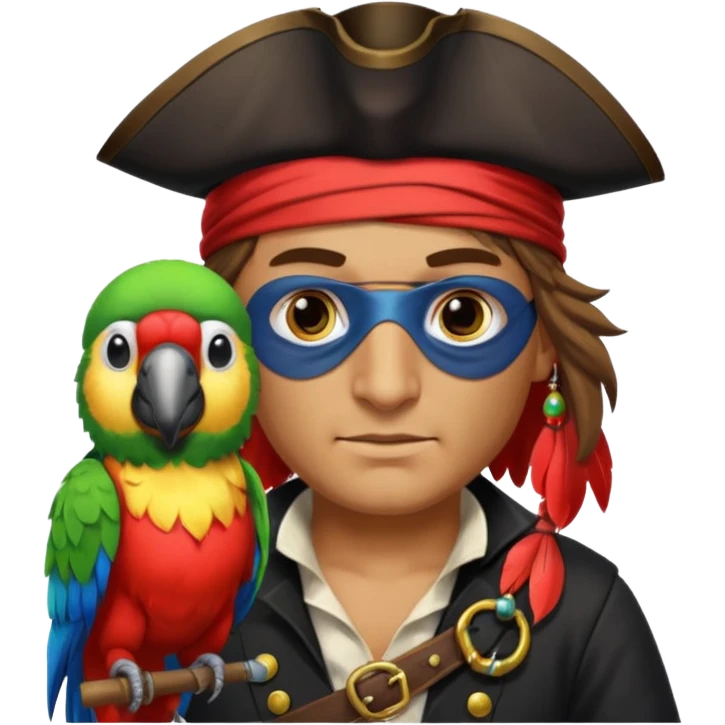 pirate and parrot emoji