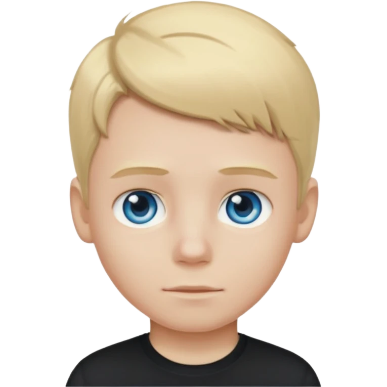 boy with blonde hair emo, and black shirt, and blue eyes emoji