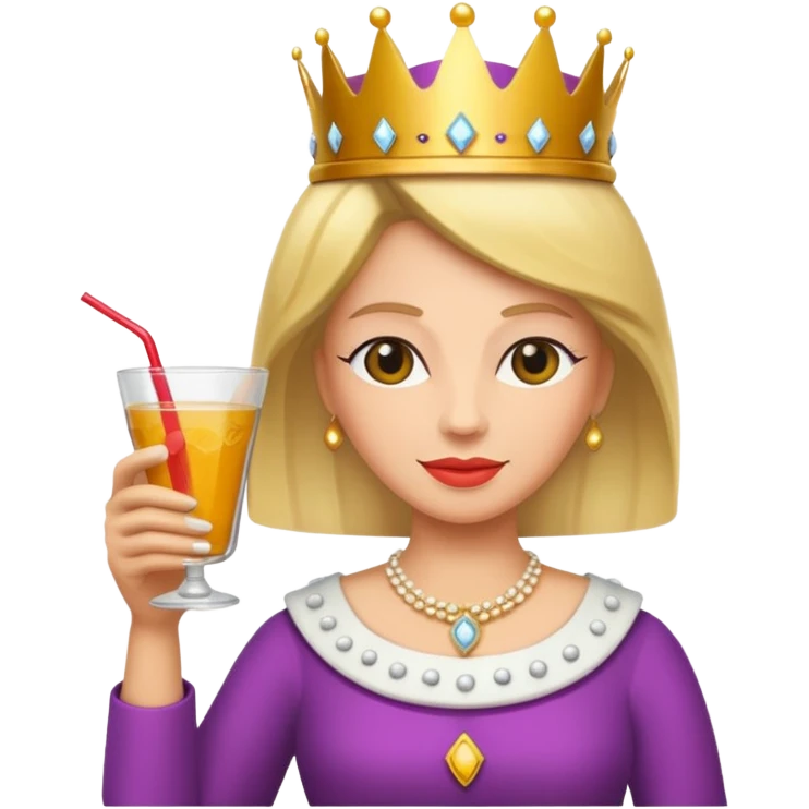 queen with drink emoji